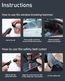 2-in-1 Safety Glass Breaker and Seatbelt Cutter – Best Emergency Tool for Car Safety and Escape