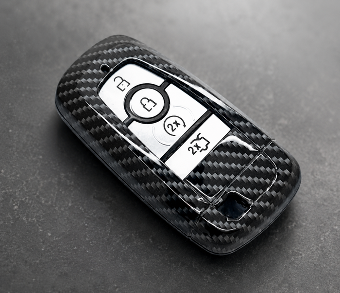 Ford key cover | Carbon fibre design | Mustang, Ranger, Escape car smart key cover - Hard plastic shell