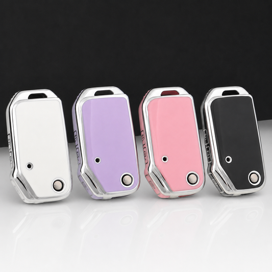 Kia key cover - flip key | Silver trim | Cerato, Optima, Sorento, Seltos, Sportage (2018+) Car key Cover