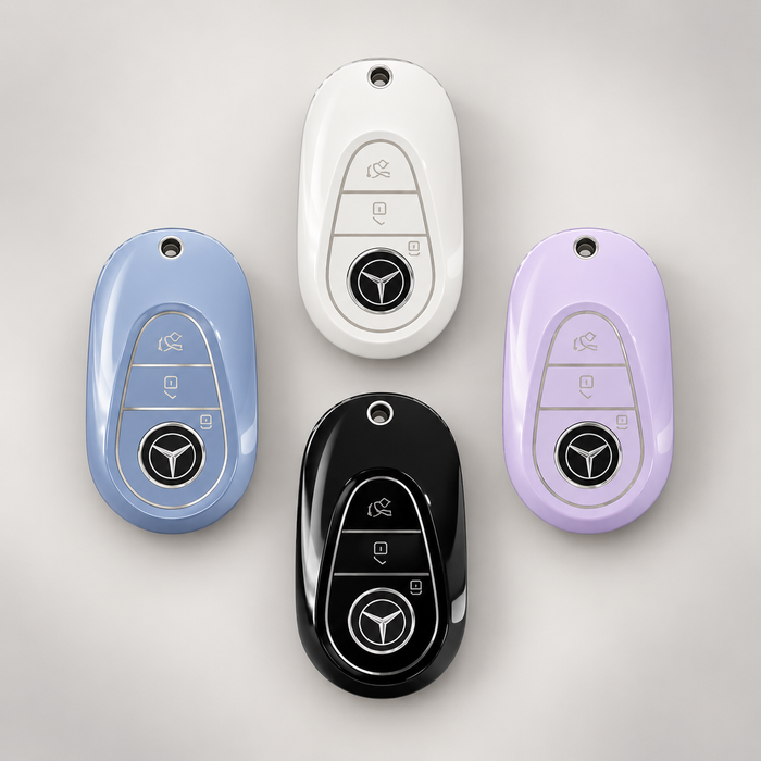 Mercedes-Benz Key Cover - 3 button | Silver Trim | Fits multiple models | key fob cover