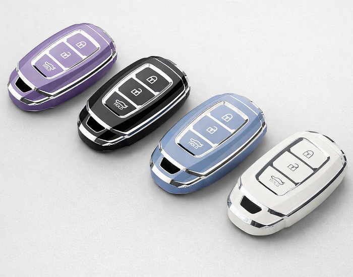 Hyundai key cover - silver trim | i30, tucson, Kona venue Car key accessories | key fob cover