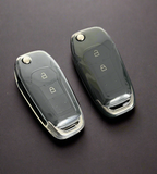 Ford Key Cover - Transparent | 2 or 3 button Flip key for Ranger, Focus, Everest, Fiesta, Mondeo | Ford Accessories
