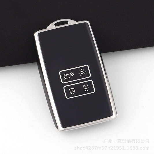 Renault key cover - Silver trim | Koleos, Megane, Arkana, Captur | Renault key fob case