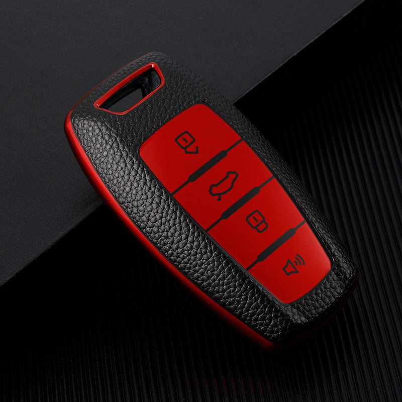 Great Wall / Haval key cover (4 button) - leather look | H1 H4 H6 H7 H9 Jolion | Great Wall Haval accessories | Key fob case Haval | Car gift