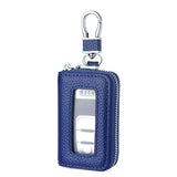 Universal PU Leather Car Key Holder with Window - Keychain Case for Vehicle Remote