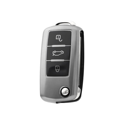 Volkswagen/Skoda car key cover - Metallic Finish | Key fob cover for VW Golf, Passat, Eos, Polo, Jetta, Caddy, Skoda Superb, Octavia