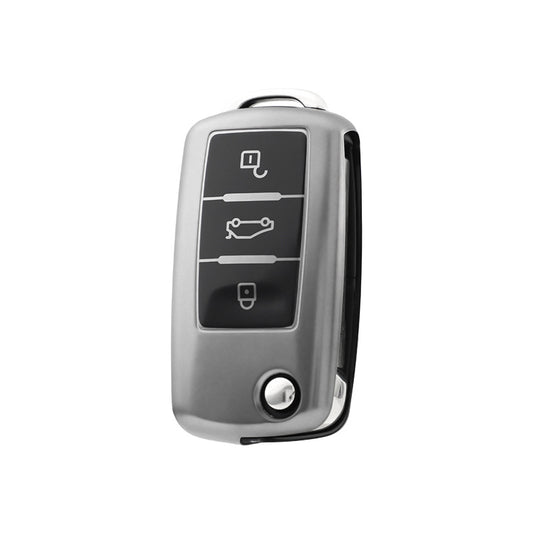 Volkswagen/Skoda car key cover - Metallic Finish | Key fob cover for VW Golf, Passat, Eos, Polo, Jetta, Caddy, Skoda Superb, Octavia