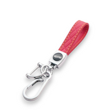 Quilted Leather Keychain – Premium Metal Clip Key Holder