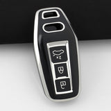Audi key cover - silver trim design | Fits multiple models | Audi key fob case