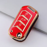 Mahindra Key Cover for Scorpio, XUV700, PIK-UP Etc – Gold Trim TPU.
