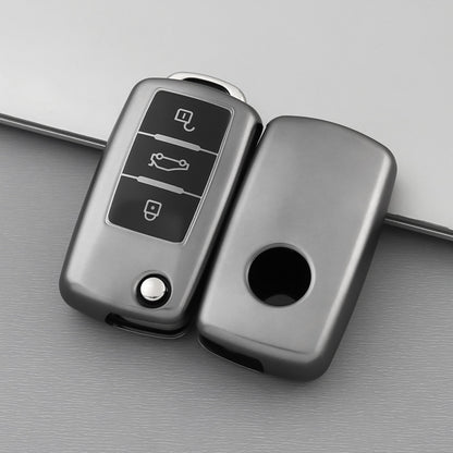 Volkswagen/Skoda car key cover - Metallic Finish | Key fob cover for VW Golf, Passat, Eos, Polo, Jetta, Caddy, Skoda Superb, Octavia