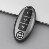Nissan Car Key Cover - 2 or 3 Button | Metallic Finish | Navara, 350z, Qashqai, X-Trail key fob cover | Nissan Accessories