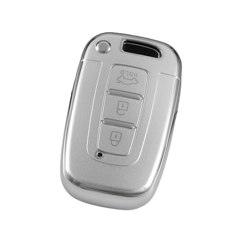 Hyundai and Kia key cover - 3 button Silver | Veloster, i30, Elantra, accent, ix35, tucson, sportage, Cerato | Hyundai Accessories - Keysleeves