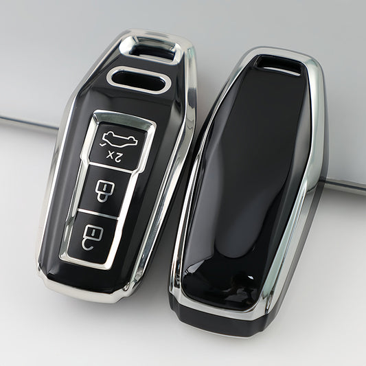 Audi key cover - silver trim design | Fits multiple models | Audi key fob case