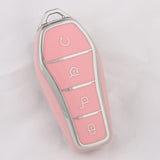 BYD Key Cover - Silver Trim | ATTO 3, Dolphin, Seal, Sealion key fob cover