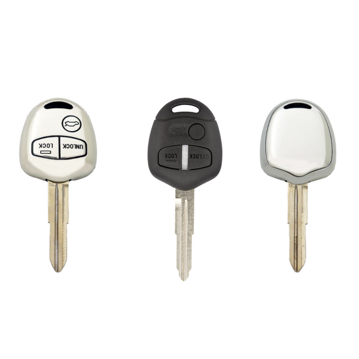 Mitsubishi key cover - Silver | 2 or 3 button | Lancer, Colt, Pajero, Triton, Outlander, ASX | Mitsubishi Accessory