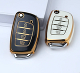 Hyundai key cover - 4 button Flip Key (side facing) |  i20, accent, i40, iX35, Tucson key fob cover