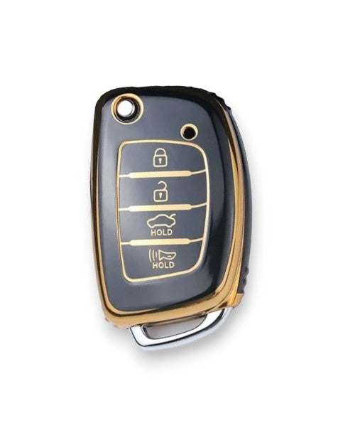 Hyundai key cover - 4 button Flip Key (side facing) |  i20, accent, i40, iX35, Tucson key fob cover