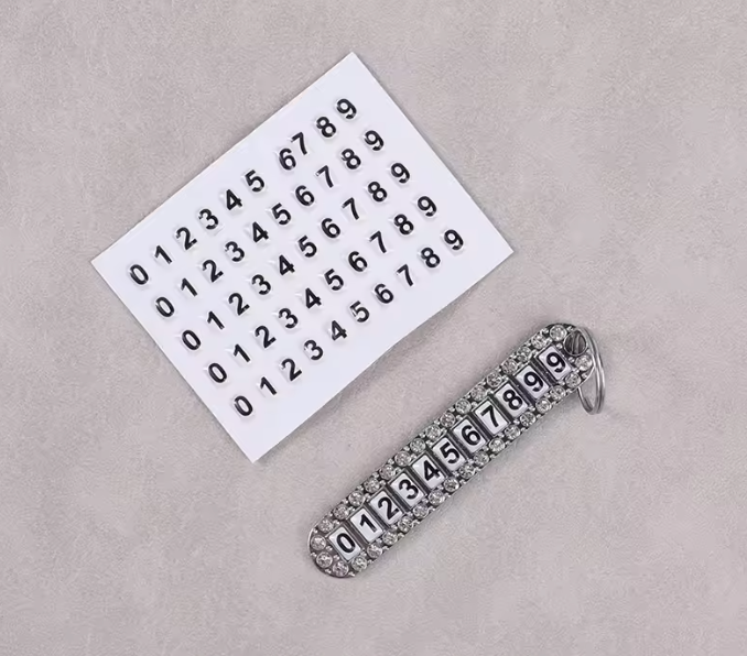 Personalised Contact Number Keyring - Customisable Number display | Secure Key Recovery Tag