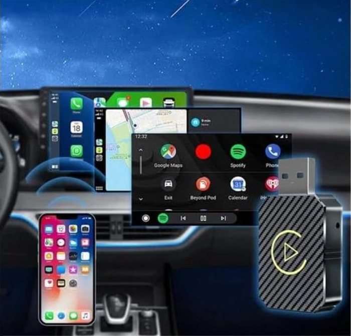 Wireless CarPlay & Android Auto Adapter – Plug & Play USB Dongle for iPhone & Android