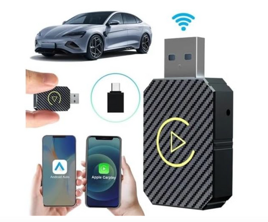 Wireless CarPlay & Android Auto Adapter – Plug & Play USB Dongle for iPhone & Android