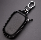 Premium PU Leather Car Key Holder - Keychain Case for Vehicle Remote with Zipper Closure