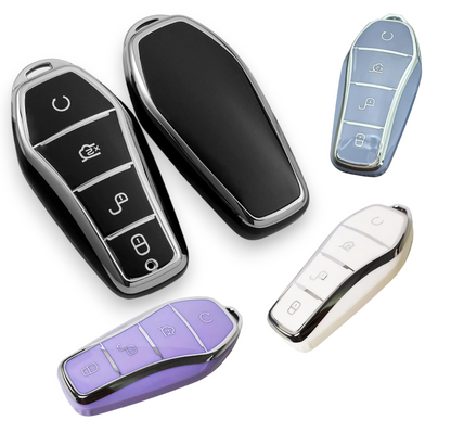 BYD Key Cover - Silver Trim | ATTO 3, Dolphin, Seal key fob cover