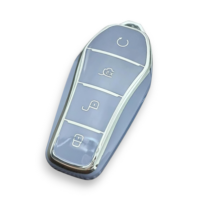 BYD Key Cover - Silver Trim | ATTO 3, Dolphin, Seal key fob cover