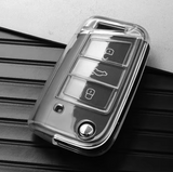Volkswagen/Skoda/Audi/Cupra car key cover - Transparent | Key fob cover for VW Golf, Passat, T-Roc, Polo, Tiguan, Touareg, Leon, Formentor etc