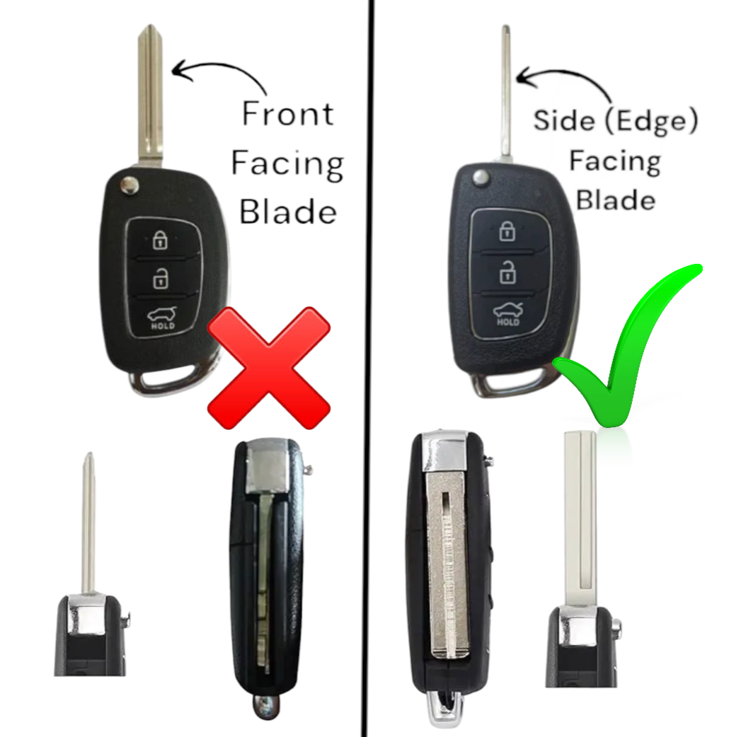 Key Facing Left Hyundai key cover | Flip Key (side facing) | i20, accent, i40, iX35, S ...