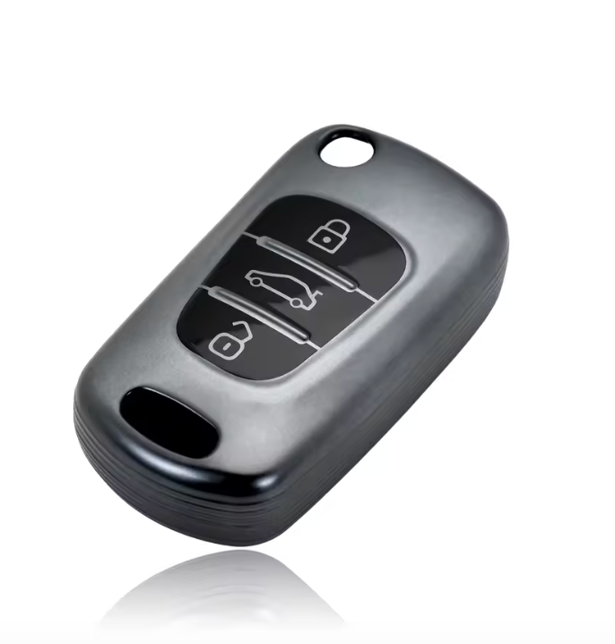 Hyundai & Kia key cover - Metallic | 2008-15 | i20, i30, Elantra, Accent, ix20, ix35, Kia Rio, Sportage, Picanto, Cerato