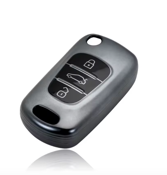 Hyundai & Kia key cover - Metallic | 2008-15 | i20, i30, Elantra, Accent, ix20, ix35, Kia Rio, Sportage, Picanto, Cerato