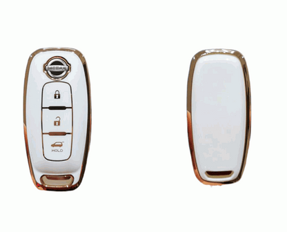 Nissan Key Cover 2022+ | 2 or 3 button | Qashqai, X-Trail, Navara, Patrol key fob cover | Nissan Accessories white