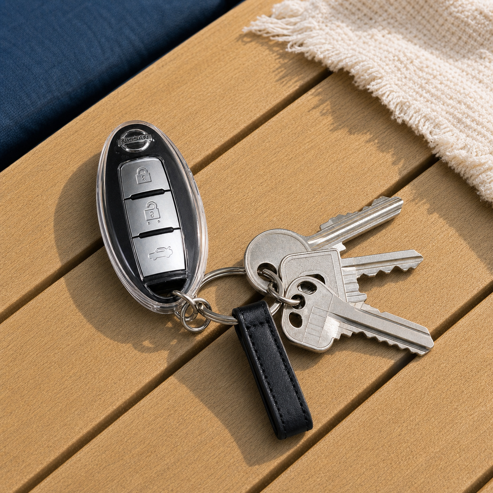 Nissan Type C key cover in a lifestyle setting
