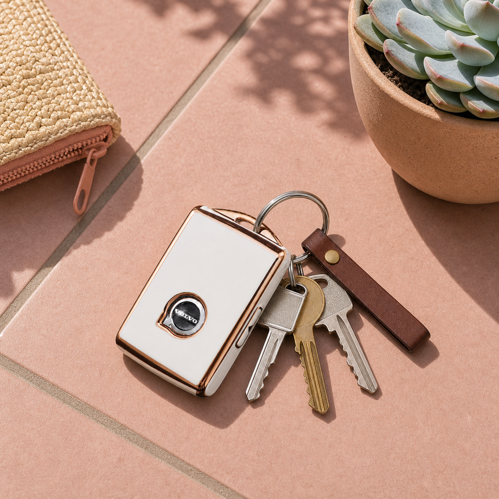 Volvo Type A key cover in a lifestyle setting