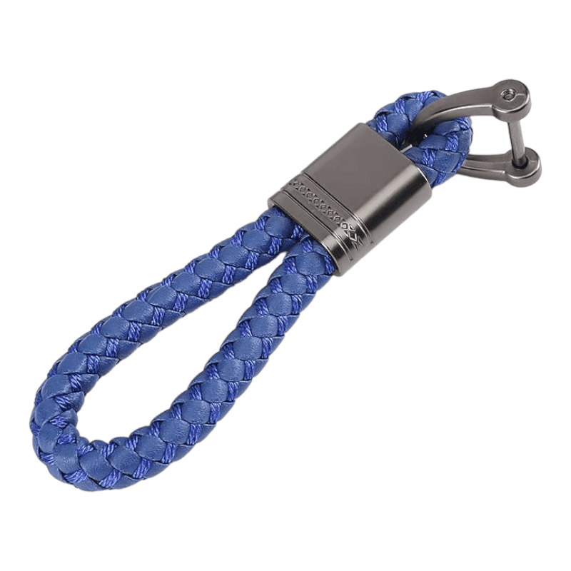 Universal Metal Car Keychain - Short Woven Rope