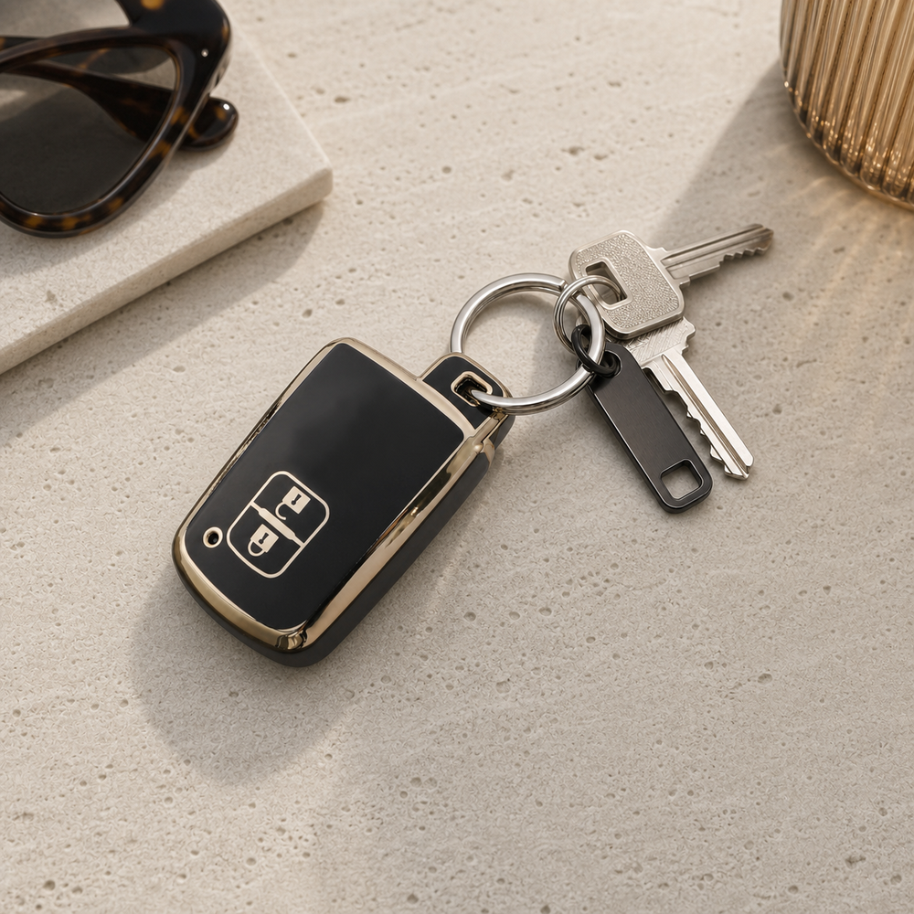 Toyota Type F key cover in a lifestyle setting