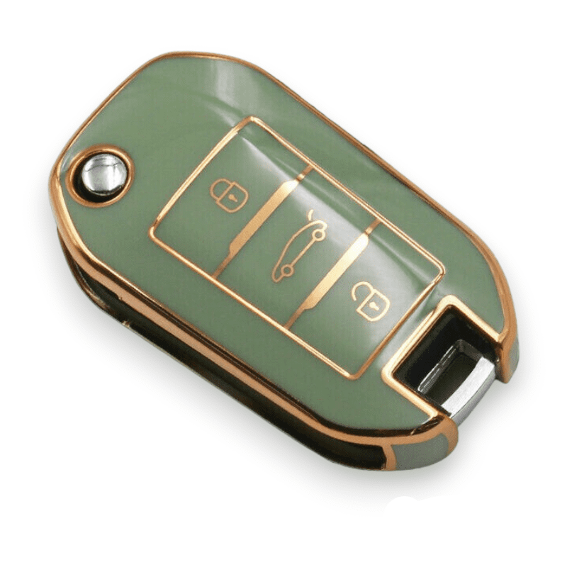 Peugeot Key Cover - Flip Key | 208, 308, 508, 2008, 3008 | Peugeot Key fob cover green