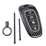 Hyundai Carbon Fibre key cover for Santa Fe Highlander, Tucson, Palisade Car key accessories | key fob cover