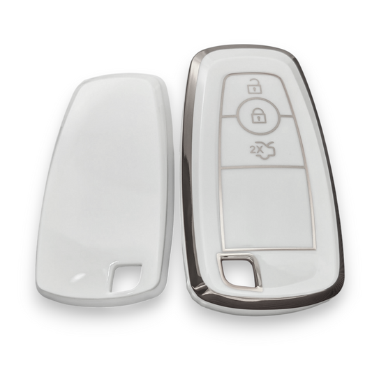 Ford Key Cover - Silver Trim | 3 button | Mustang, Ranger, Escape, Everest etc | Keysleeves key fob covers