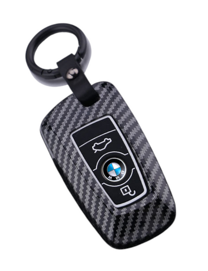 BMW key cover - carbon fibre pattern - 3/4 button | key fob case for X1, X2, X3, X5, 2 series, 3 series, 5 series etc