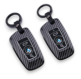 BMW key cover - carbon fibre pattern - 3/4 button | key fob case for X1, X2, X3, X5, 2 series, 3 series, 5 series etc