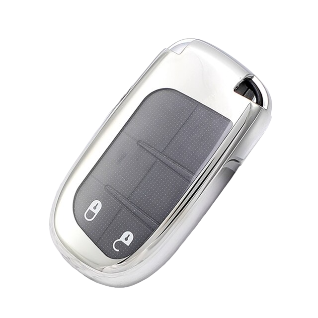 Jeep key cover silver | Grand Cherokee, Renegade, Wrangler, Compass, Gladiator, Patriot key fob cover | 2013-2018 | Jeep Accessories - Keysleeves
