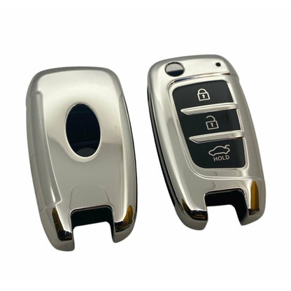 Hyundai key cover Silver | i30, venue, kona | Car key cover | Hyundai accessories - Keysleeves