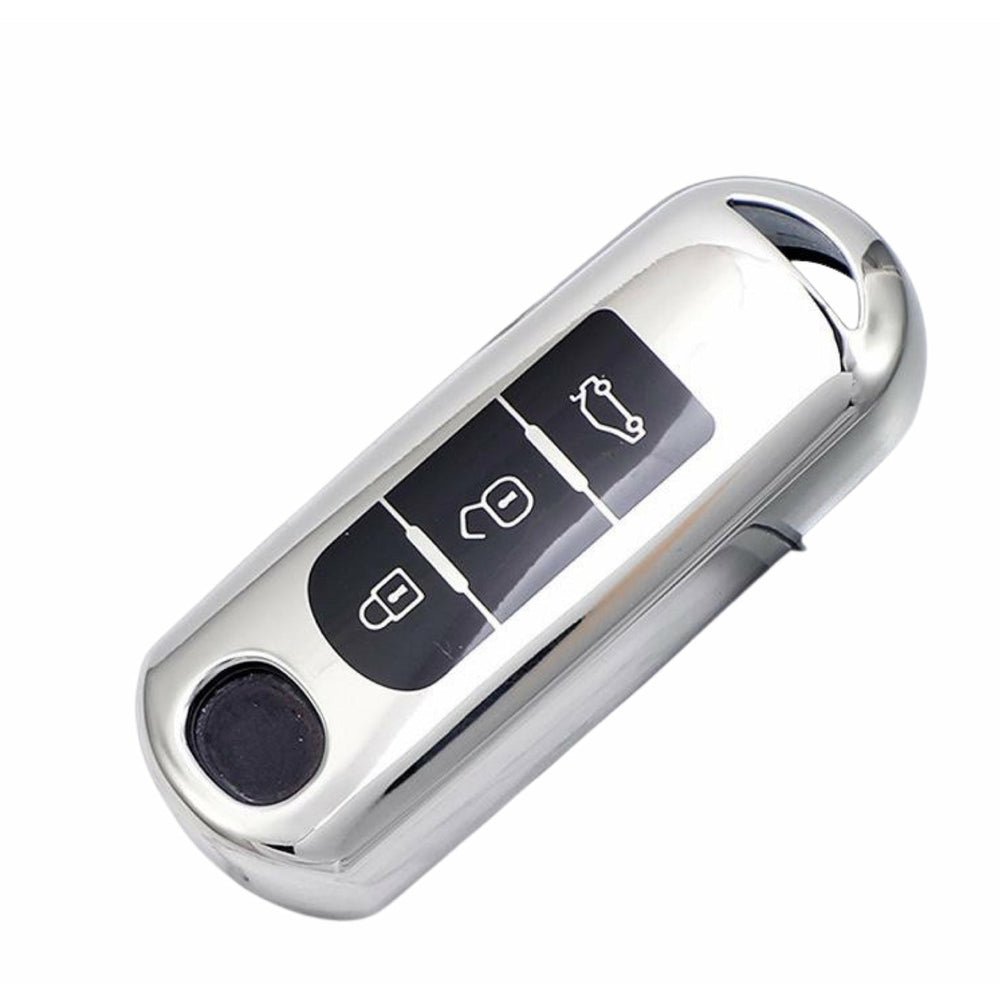 Mazda Key cover silver | Mazda 2, 3, 6, CX-3, CX-5 (3-button) car key cover | Mazda Accessories - Keysleeves