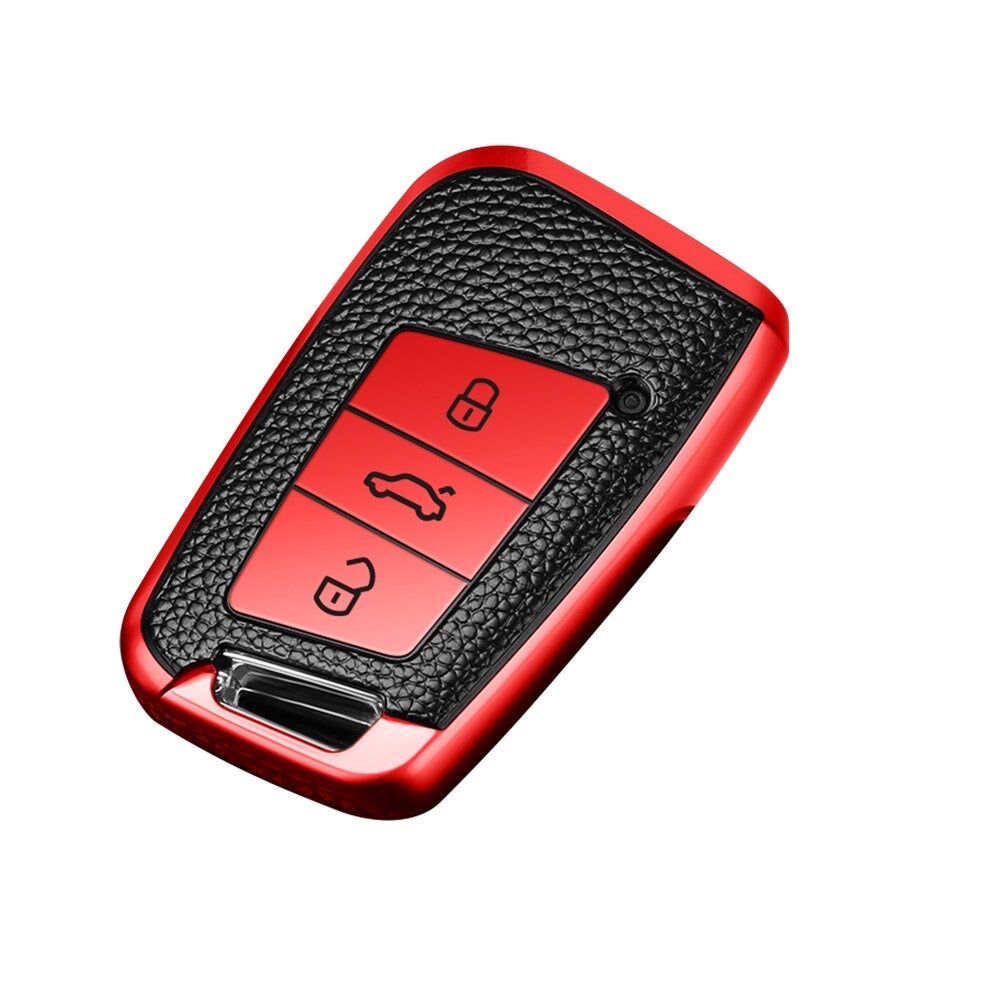 Volkswagen car key cover red | Key fob cover for VW Golf, Passat, Arteon | Volkswagen Accessories - Keysleeves