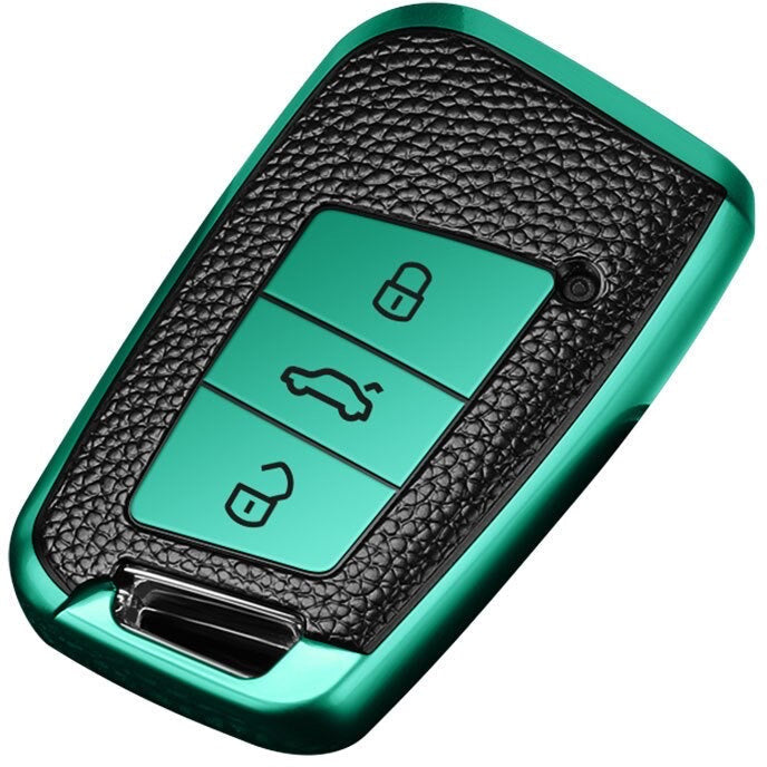 Volkswagen car key cover green | Key fob cover for VW Golf, Passat, Arteon | Volkswagen Accessories - Keysleeves