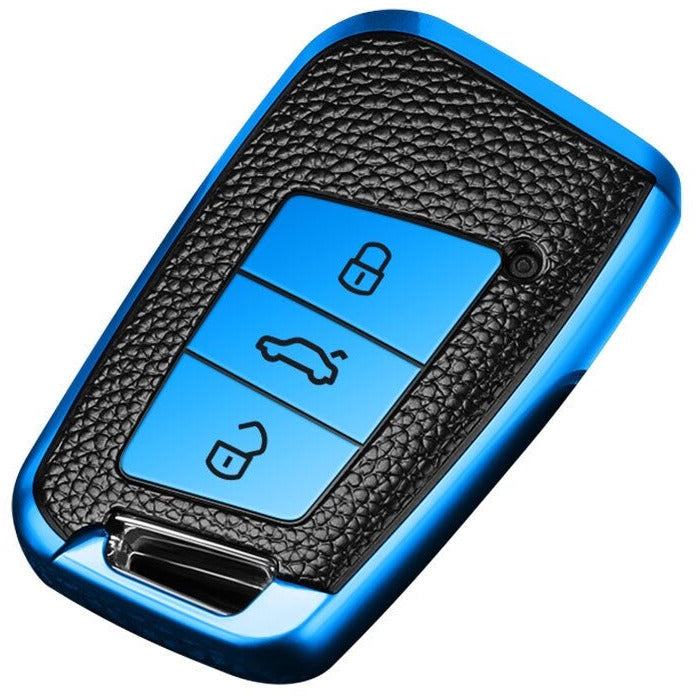 Volkswagen car key cover blue | Key fob cover for VW Golf, Passat, Arteon | Volkswagen Accessories - Keysleeves