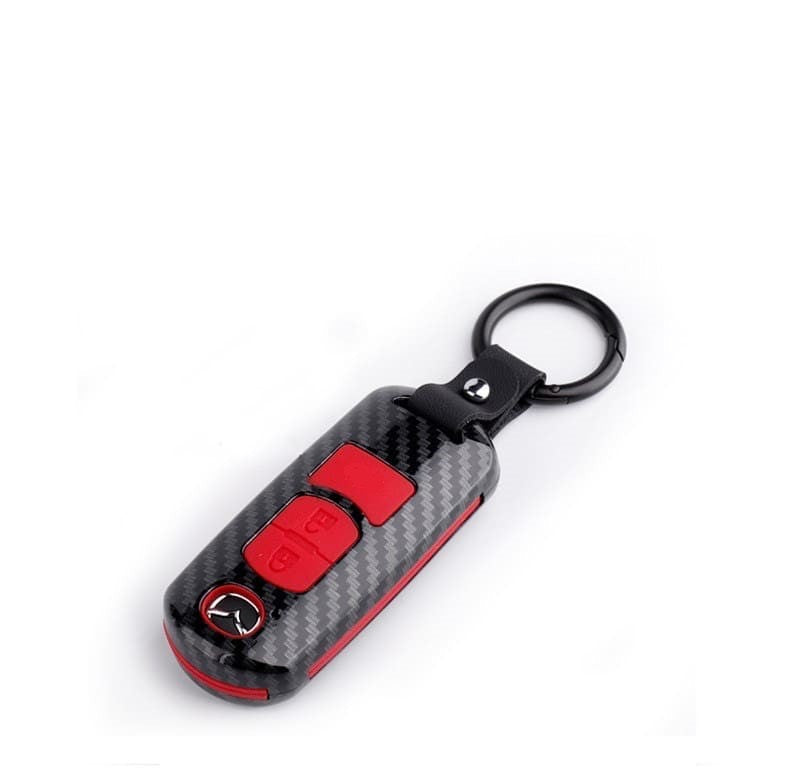 Mazda key cover | Mazda 3, 2, 6, CX-3, CX-5 car key cover | Carbon fibre red design | Mazda Accessories - Keysleeves