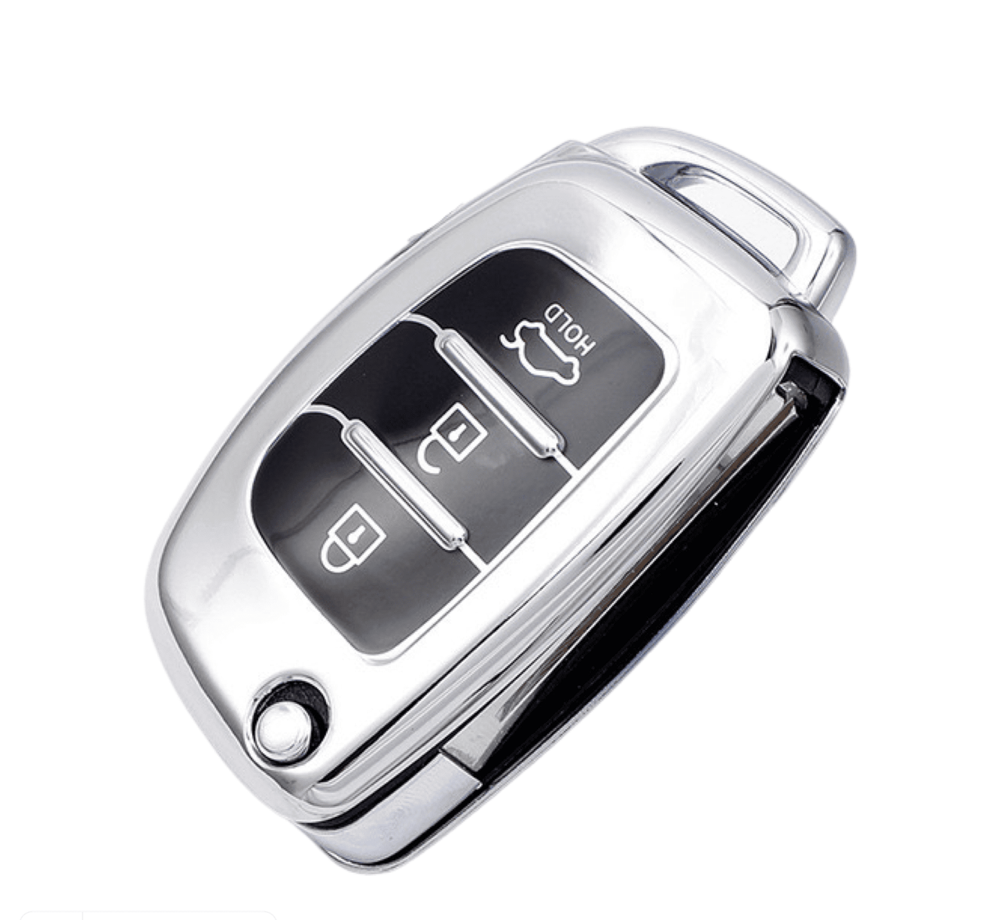 Hyundai key cover silver | i20, accent, i40, iX35, Santa Fe, Tucson key fob cover | Hyundai Accessories - Keysleeves